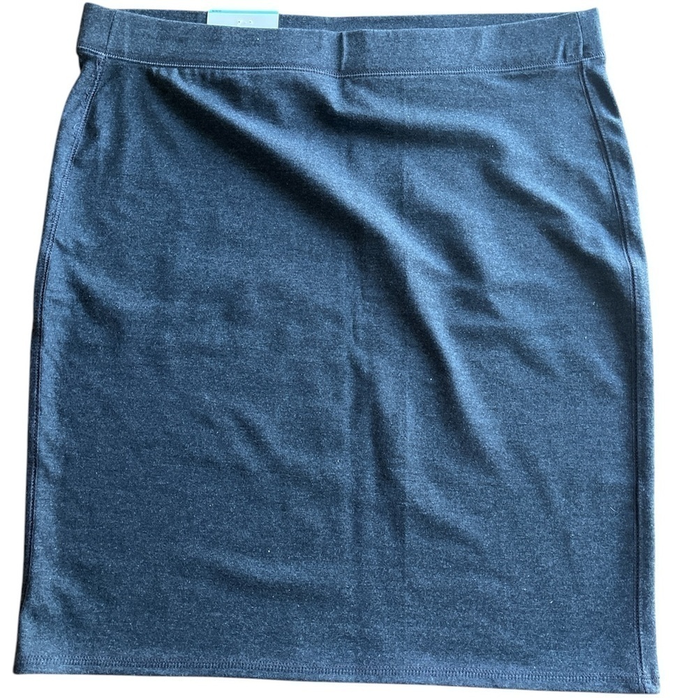 Old Navy Knit Pencil Skirt Knee-Length Casual Charcoal Gray Size Large Stretch